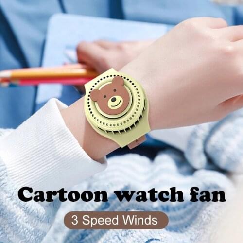 Portable Handheld Fan Mini Fan USB Rechargeable Lazy Sports Wearable Fans Kids Wrist Cooler Watch For Outdoor Travel Reading