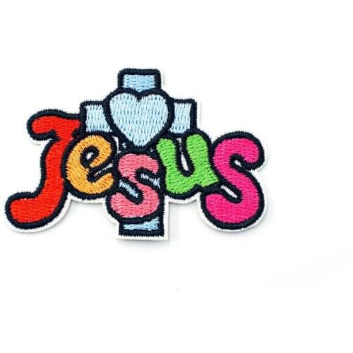 Jesus Size:4.0x6.0cm Patch Badges Patch Badge Embroidered Applique Sewing Iron On Clothes Garment Apparel Accessories Patches