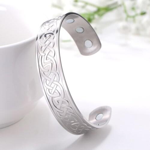 European and American fashion Viking pattern carved bracelet Vintage simple stainless steel Viking style bracelet