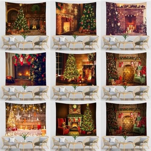 Christmas Tapestry Christmas Fireplace Wall Hanging Hippie Wall Hanging Christmas Stocking Wall Tapestries Wall Art Decor