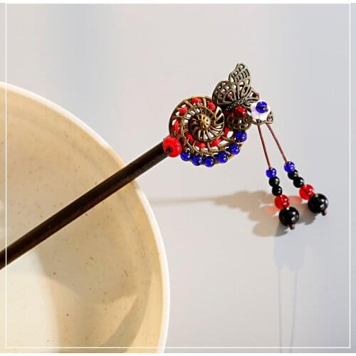 Hair Tira Retro Butterfly Hairpin For Hair Accessories Hanfu Chinese Hair Sticks For Women Girls Headdress Step Shake Hairpins