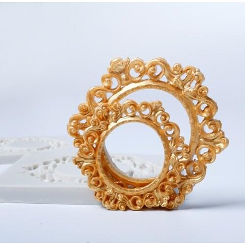 Silicone Mold Fondant Molds Customized Sugar Cake Mould Cream Decorative Molds Frame Frames Lace Moulds Silicone Rubber PRZY