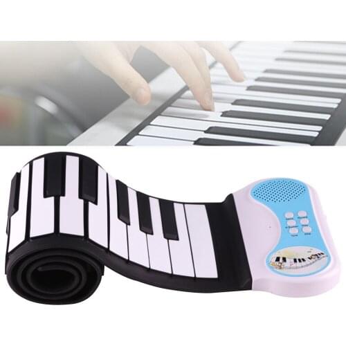 49 Keys Silicon Flexible Hand Roll Up Piano Electronic Keyboard Organ Enlightenment Music Gift for Children Performance