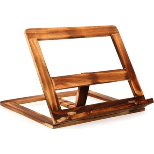 Foldable Recipe Book Stand,Wooden Frame Reading Bookshelf,Tablet Pc Support Stan