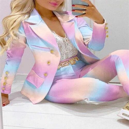European Fashion 2 Pieces Sweatsuit Hoodies Crop Top And Long Pant Set Lace Up Print Tracksuits