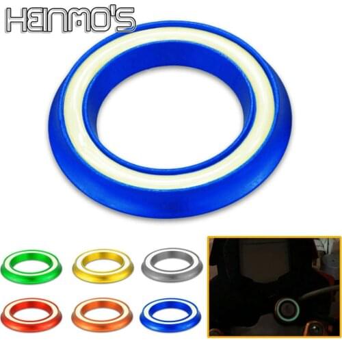Luminous Styling Ignition Switch Key Hole Cover For Motorcycle Kawasaki Ninja 250 300 400 Z400 2013-2019 Circle Light Decoration