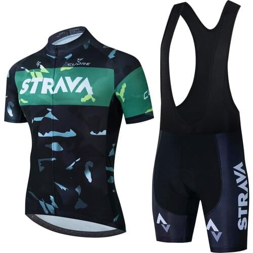 STRAVA Cycling Jersey Set for Women Anti-UV MTB Bike Uniform 2021 Females' Short Sleeve Bicycle Team Cycling Sweatshirt Suit