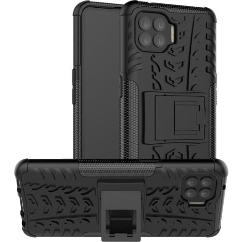 For Oppo A73 A93 F17 Pro Case Luxury PC + TPU Cover Stand Armor ShockProof Case For OPPO Reno 4 Lite Protective Phone Case