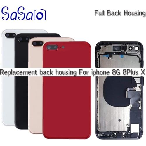 Replacement For iphone 8 Plus X XR XS MAX 8G 8P Back Middle Frame Full Housing Assembly Battery Cover with Flex Cable