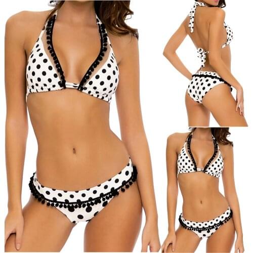 Sagace womens polka dot print lace up split swimsuit swimsuit new collection sexy summer swimsuit spring swimsuit Купальники