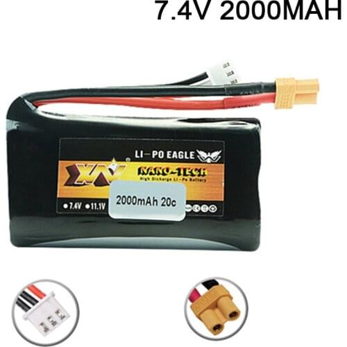1Pcs 18650 Li-ion Battery for Huina 580 550 583 582 RC Car Drone Spare Parts 7.4v 2000mAh XT30 Plug Battery