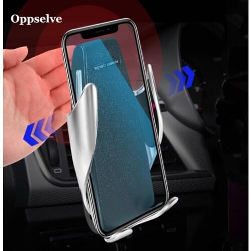 Oppselve Automatic Clamping Wireless Car Charger 10W Quick Charge for iPhone Huawei Xiaomi Samsung Qi Fast Charging Phone Holder