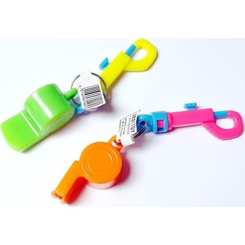 12 pc Whistle with Plastic SWIVEL CLIP SNAP Hook Keychain key Sports Suit Jogging Birthday Party Favour Gift Pinata Bag Filler