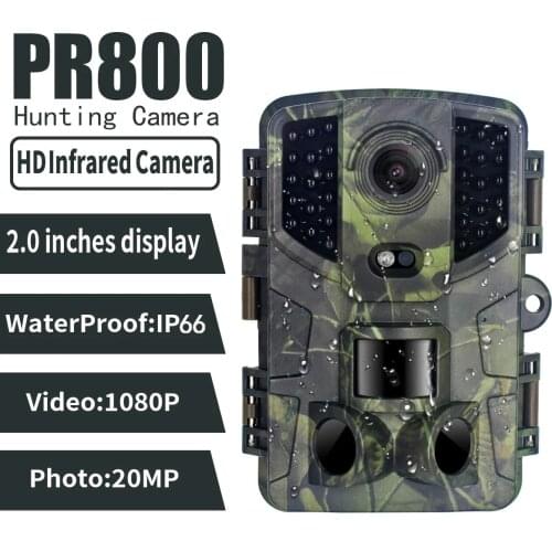2.0Inchs LCD Display PR800 Hunting Camera 20MP HD Infrared Night Vision Camera Waterproof IP66 Take Photo Fast Speed For Hunting