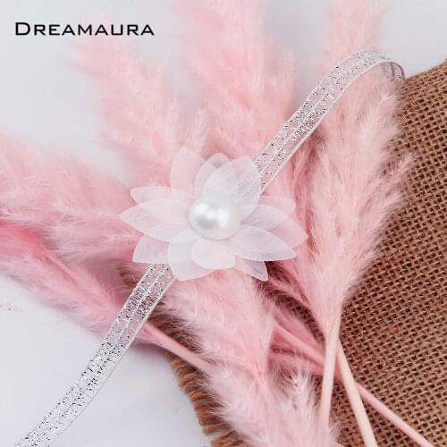 2021 New Style Hot Selling Organza Lace In Round And Acuminate Flower With Pearl Necklace For Women Party Jewelry Choker