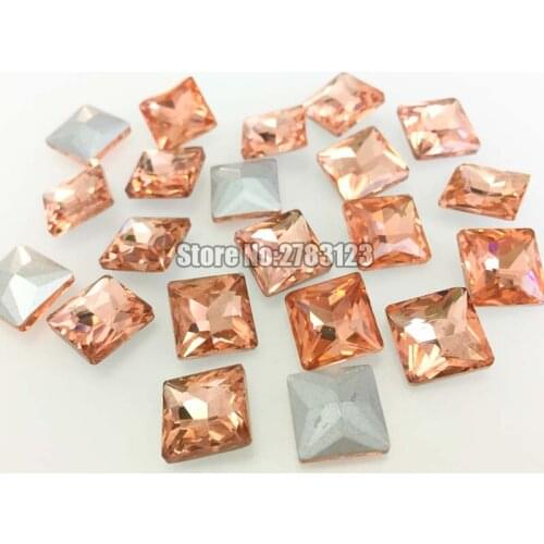 50pcs 8mm 10mm 12mm 14mm Water Red Square shape pointback loose rhinestones,nail airt Mobile decoration DIY Clothing accessories