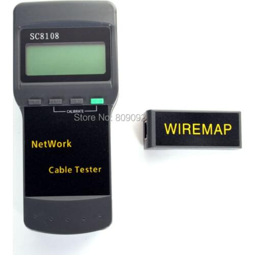 Wireless Portable SC8108 LCD Display Wireless Network Cable Tester Meter RJ45 LAN Cable Phone Line Tester