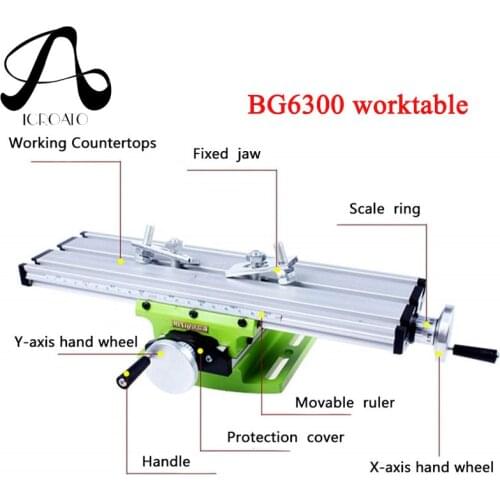 BG6300 Mini Precision Multifunction Worktable for Milling Machine Bench Drill Vise Fixture Worktable X-Y Axis Coordinate Table