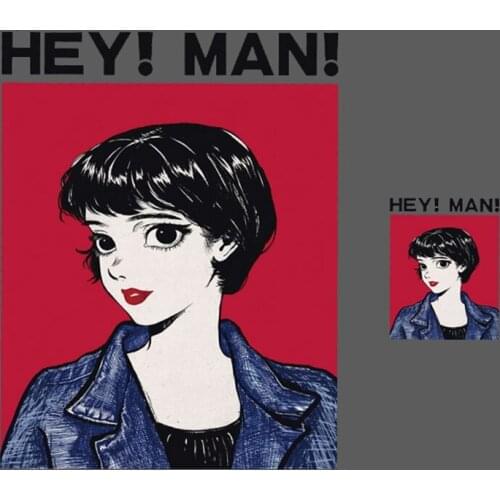 Europe Fashion Iron on Appliques Beautiful Women Stripe Stickers on Clothes Diy Heat Transfer Printing Girl Letter Ironing Patch