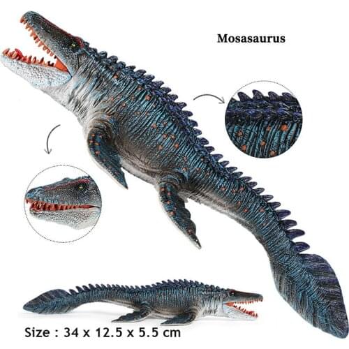 Big Size 34*12.5*5.5 CM Original Wild Animals World Mosasaurus Model Action Figurines Miniature Collection Toy For Kids