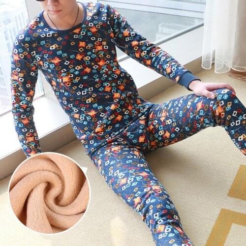 Brand Men Long Johns Mens Thermal Underwear Men Winter Set Warm Long John Sets Thick Man Thermals Cashmere Velet Suit M L XL
