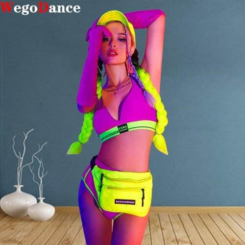 Nightclub Gogo Dance Costume Sport Set Bar Pole Bra Pants Performance Stage Wear