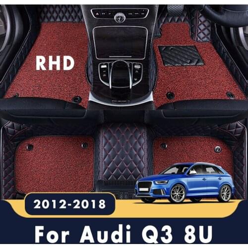 RHD Luxury Carpets For Audi Q3 8U 2018 2017 2016 2015 2014 2013 2012 Car Floor Mats Double Layer Wire Loop Interior Rugs Covers