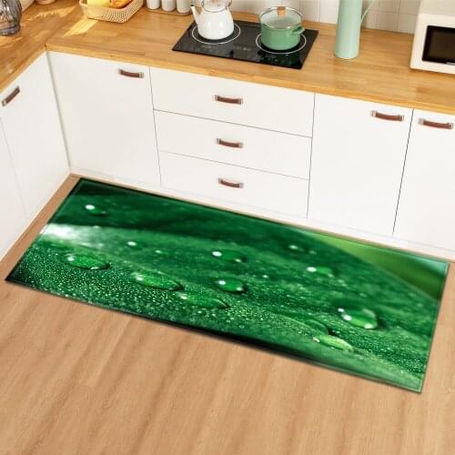 Kitchen Mat Entrance Doormat Home Bathroom Children Non-Slip Carpet Plant Pattern Bedroom Floor Hallway Anti-Slip Decoration Rug