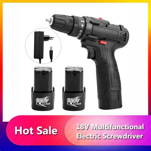 18V Multifunctional Electric Screwdriver Cordless Electric Drill Rechargeable Lithium Battery Electric Screwdriver Power Tools