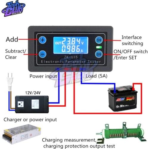 DC 5V Multifunction Voltmeter Ammeter Digital LCD Display Volt Current Voltage Meter Tester Sound Light Alarm Voltage Indicator