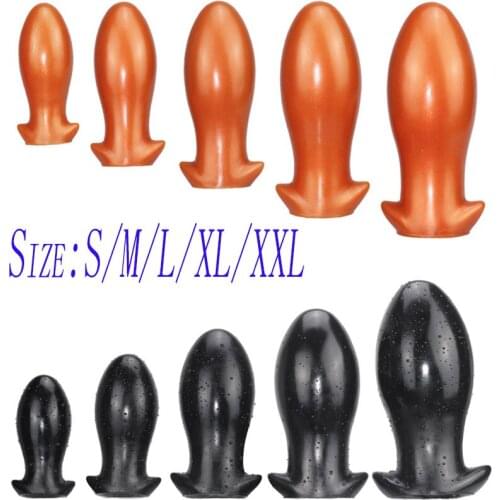 Soft Huge Anal Plug Soft Egg Big Butt Plug Erotic Liquid Silicone Plug Anal Ball Vaginal Massage Anus Expander Bdsm Sexy Toys