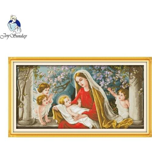 Joy Sunday Madonna-and-child Pattern DIY Print Count Cross Stitch Kit Embroidery Set Home Decoration Chinese Painting Needlework
