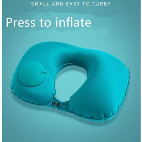 Press Inflating U ShapTravel Pillow Car Air Flight Inflatable Pillows Neck Support Headrest Cushion Soft Nursing Cushion