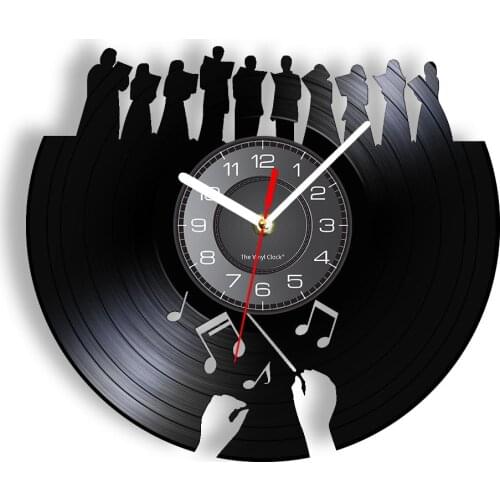 Choir Band Conductor Vinyl Music Record Wall Clock Vinyl Disk Crafts Musician Home Decor Vinyl Album Clock Band Director Gift