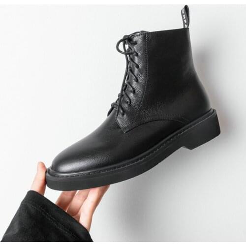 New style Genuine leather Martin boots Womens boots Autumn and winter Female boots Womens shoes