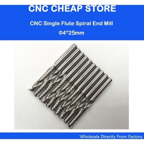 Single Flute CNC Router Bits One Flute End Mills Carbide Milling Cutter Spiral CED 4mm CEL 25mm