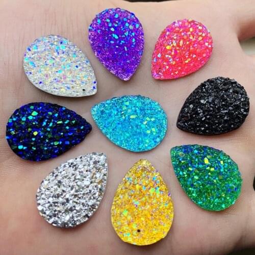 Wholesale Price 2 Hole Buttons Shiny Drop Flatback Resin Rhinestones for DIY Scrapbooking Phone/Wedding/Craft 18*25mm 120pcs E56