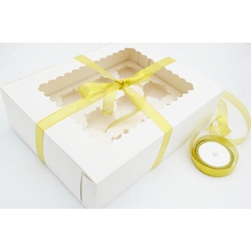 Wholesale 50PCS/LOT 12pcs Cup Cake Insert Included White Color No Printing Cupcake Package Box