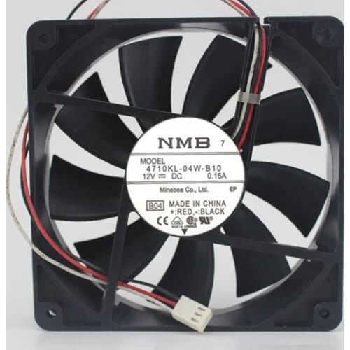 Original 4710KL-04W-B10 12025 12CM 0.16A Silent Chassis Double Ball Fan