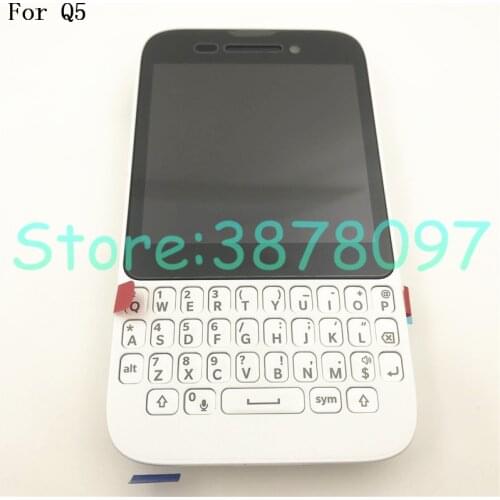 Original Full Housing New LCD Display Touch Screen Digitizer+Bezel Frame+Keyboard+Battery Door Cover For BlackBerry Q5
