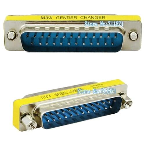 25P Male to Male DB25 Adapter Connector 25 Pins Male DB 25 Connector Adapter MiNi Gender Changer 25Pin Cable Line extend Joint