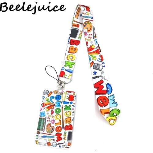 School Supplies Fashion Lanyard ID Badge Holder Bus Pass Case Cover Slip Bank Credit Card Holder Strap Card Holder Decorations