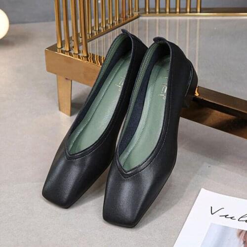 Spring Flats Women Shoes Bowtie Loafers Patent Leather Womens Low Heels Slip On Footwear Female Pointed Toe Thick Heel