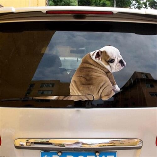 Funny Dog Bulldog Unique Reflective Car Stickers Decals Waterproof Animal Cartoon Dog Car Motorcycle Decals Bulldog Pattern
