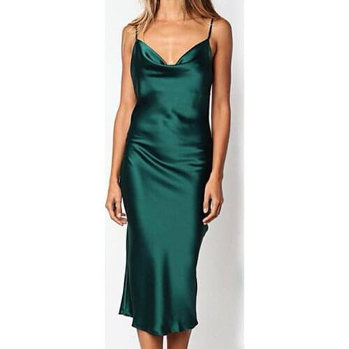 Sexy Summer Dress Women Off Shoulder Spaghetti Strap Women Dress Smooth Sleeveless Backless Sling Dress Streetwear Party Dresses