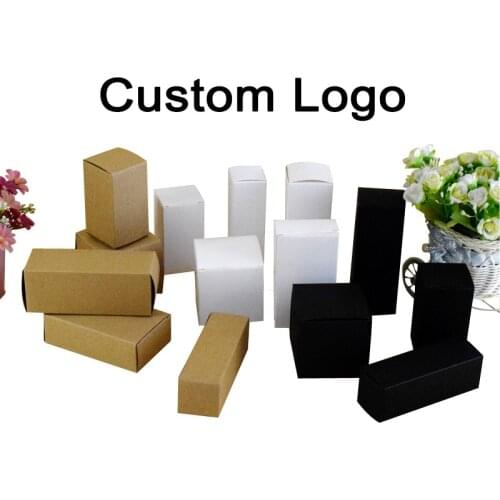 10 Pcs Custom Logo Kraft Boxs Gift Paper Packing Box Craft Packaging Personalization business Cosmetic Package Boxs