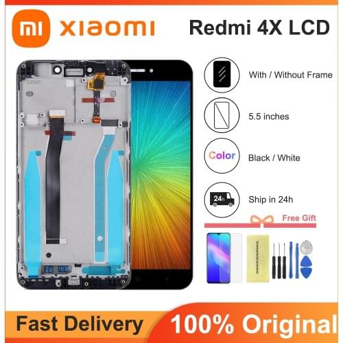 100% Tested LCD Display For Xiaomi Redmi 4X Touch Screen Digitizer Assembly with Frame Replacement Parts 5.0 inches