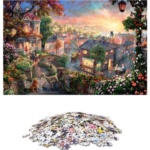 1000Pcs Quiet Town Paper Jigsaw Puzzle Adult Casual Kids Intelligence Toy Gift Quiet Town Pattern Jigsaw Toy