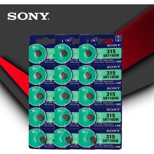 15pc Sony 100% Original 315 SR716 SR716SW EP2012 D315 Cell Button Batteries Silver Oxide men ladies children watches retail card