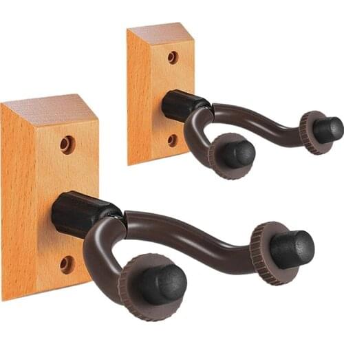 2Pack Guitar Wall Mount Hanger Guitar Holder Rack Hook for Guitar Bass Electric Acoustic Guitar Ukulele